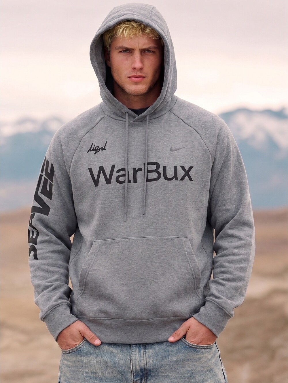 Nike Men's Sea Vee Pullover Hoodie Warbux Liquidated Rare Collaboration Skull M